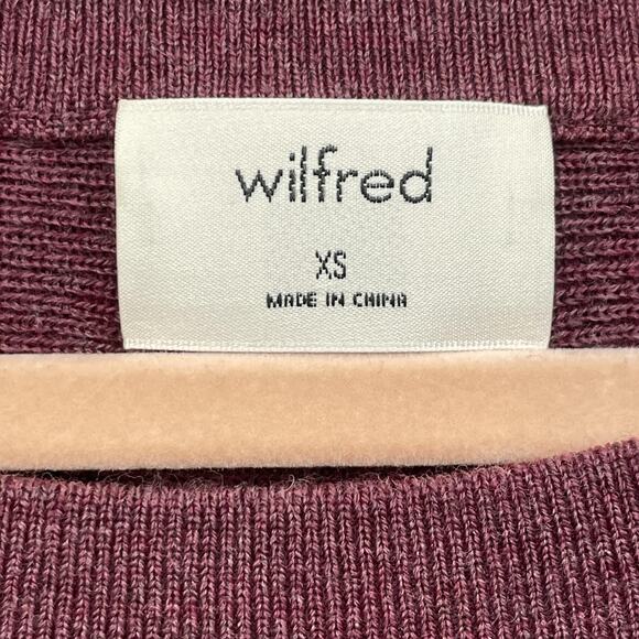 Wilfred Aritzia Sweater Womens XS Merino Wool Cropped Tie Cuff Bell Sleeve - Picture 2 of 9